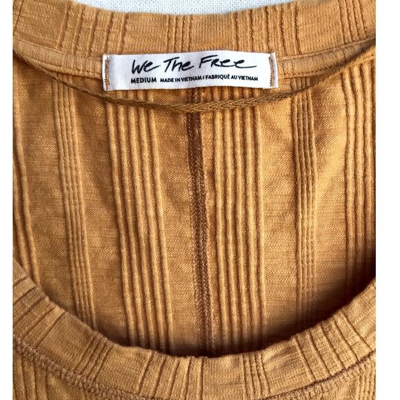 Free People We the Free Orange and Tie Dye Scoop Neck Long Sleeve T Shirt size M - Picture 3 of 6